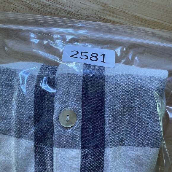 Soft Surroundings Top‎ Linen Blend Plaid Button Up Zip Back Womens Medium - Picture 7 of 7